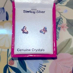 Sterling silver Butterfly stud earrings